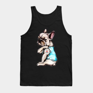 French Bulldog Tattoo I Love Mom Funny Dog Mother's Day Gift Shirt Tank Top